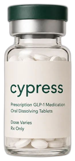 Cypress GLP-1 oral dissolving tablets bottle