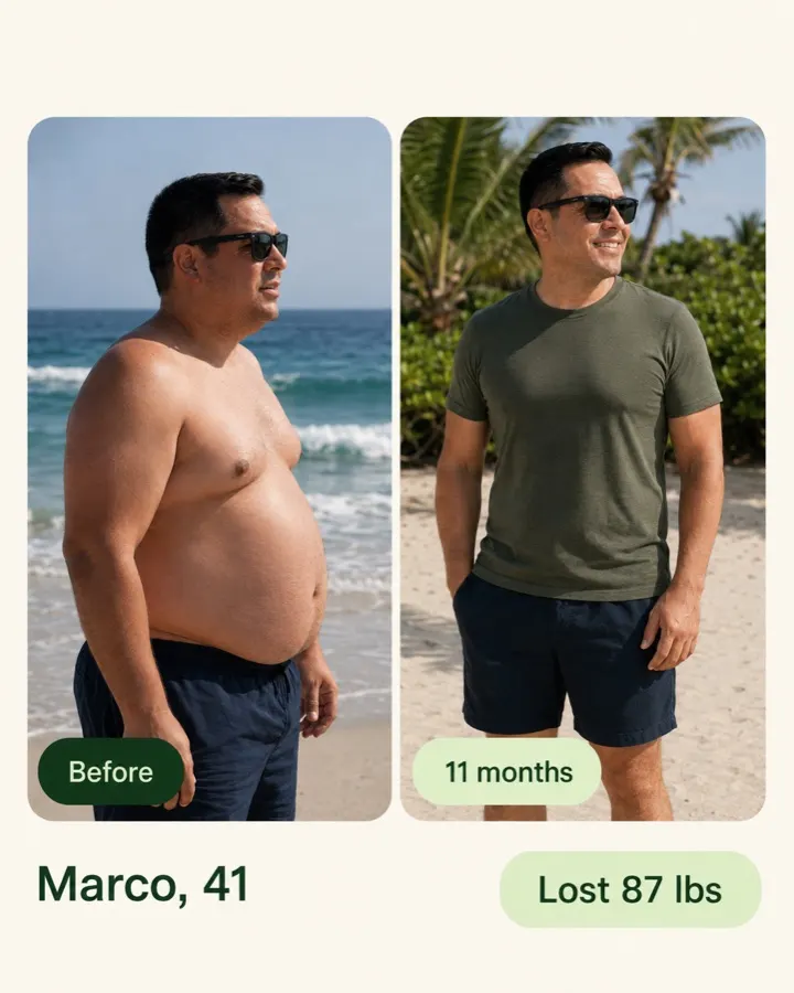 Marco, 41 — before, and after 11 months