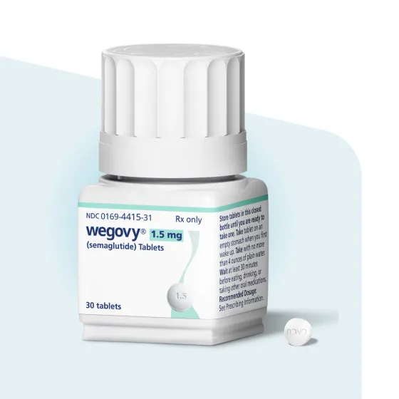 Wegovy (semaglutide) tablets bottle